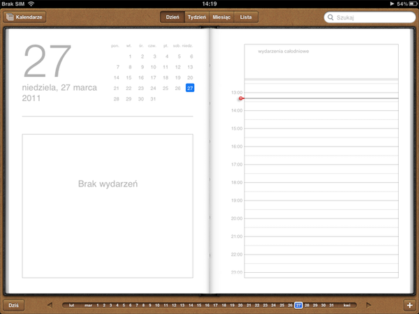 iPad 2 - kalendarz