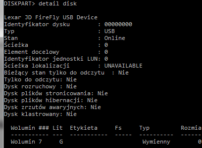 Pendrive i system operacyjny, formatowanie