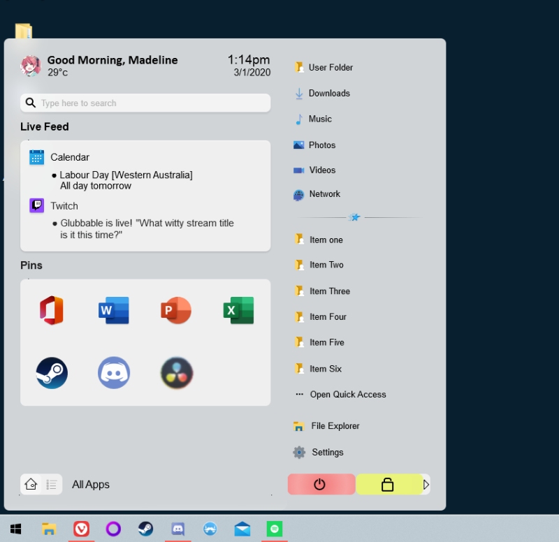 koncept menu start reddit