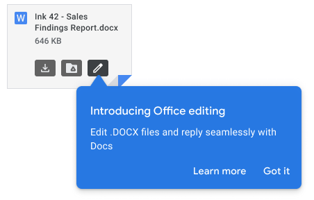 office editing for gmail attachments