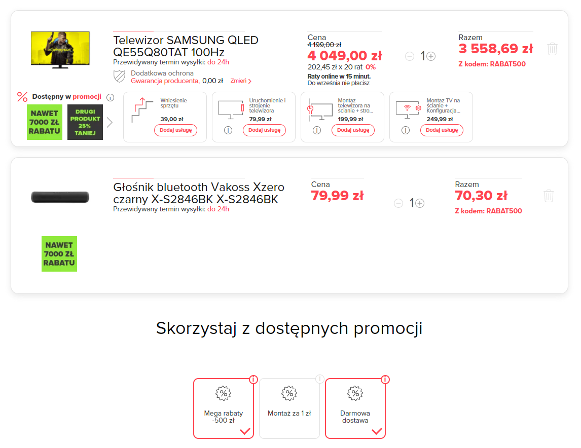 Samsung QLED 55Q80T w koszyku Neonet z darmową dostawą