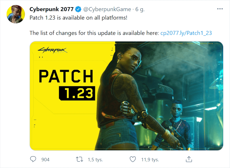Cyberpunk 2077 patch 1.23