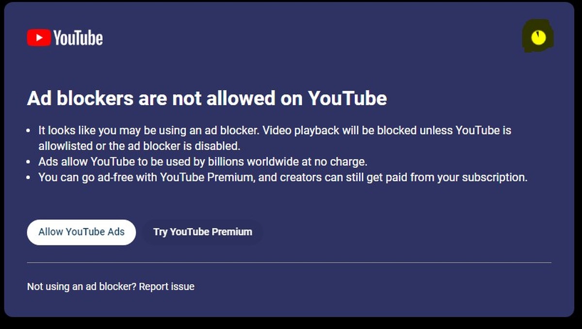 youtube komunikat blokery reklam