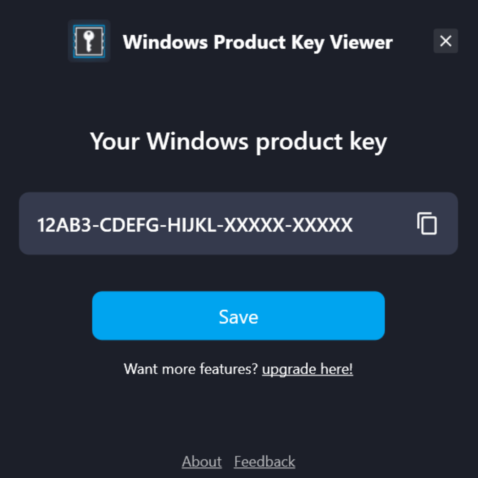 Ashampoo Windows Product Key Viewer⁠