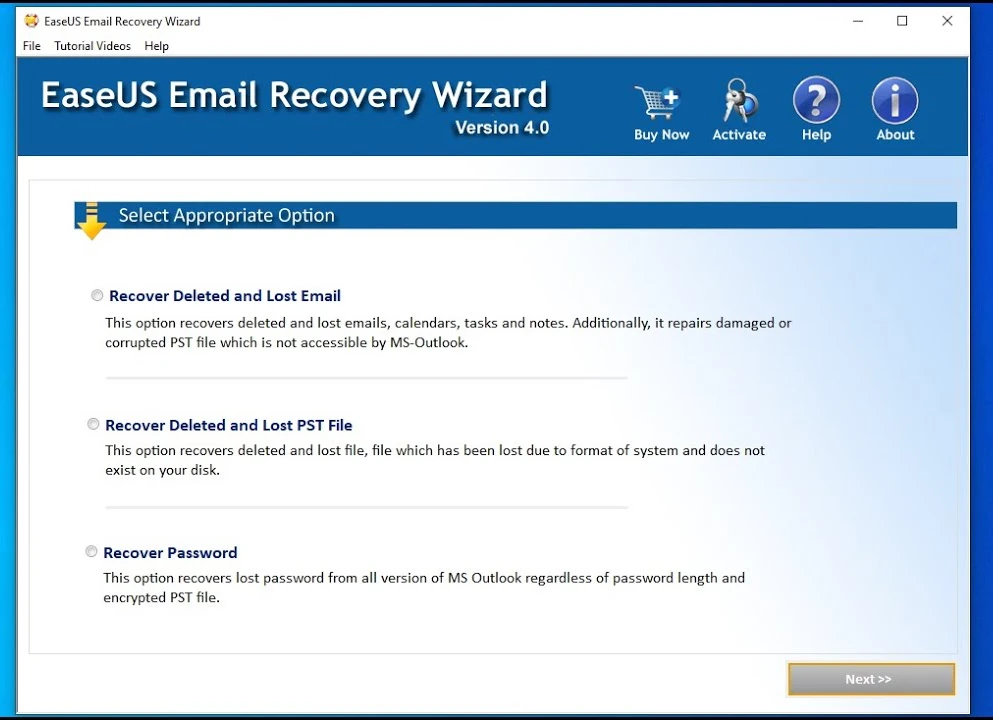 EaseUS Email Recovery Wizard