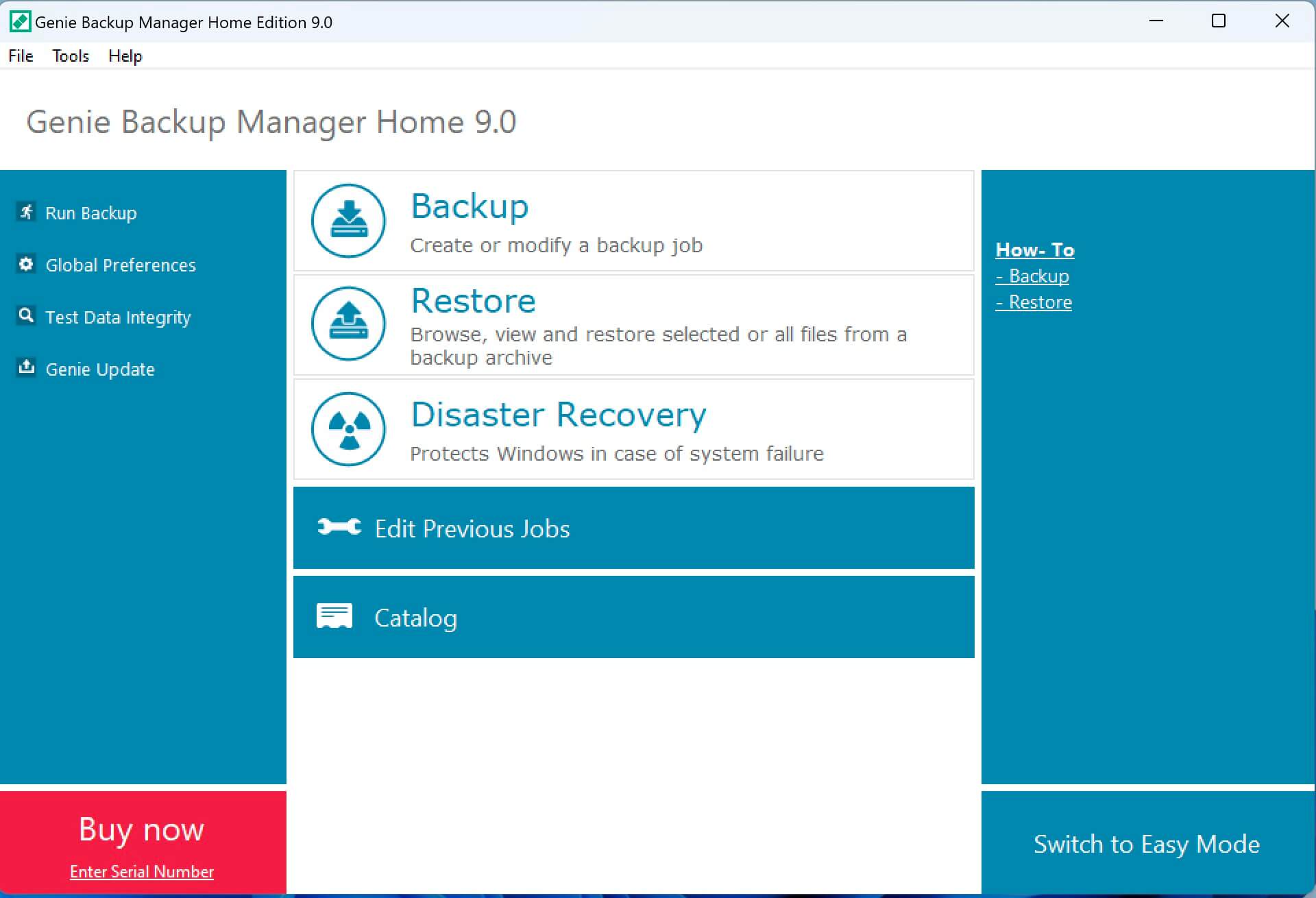 Genie Backup Manager Home