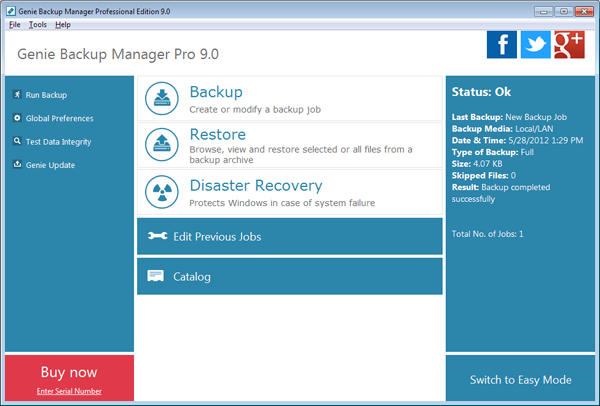 Genie Backup Manager Server