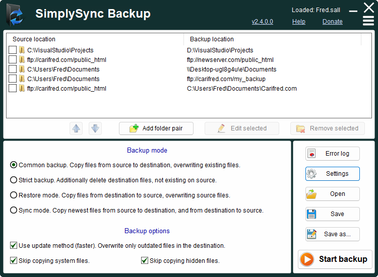 SimplySync Backup