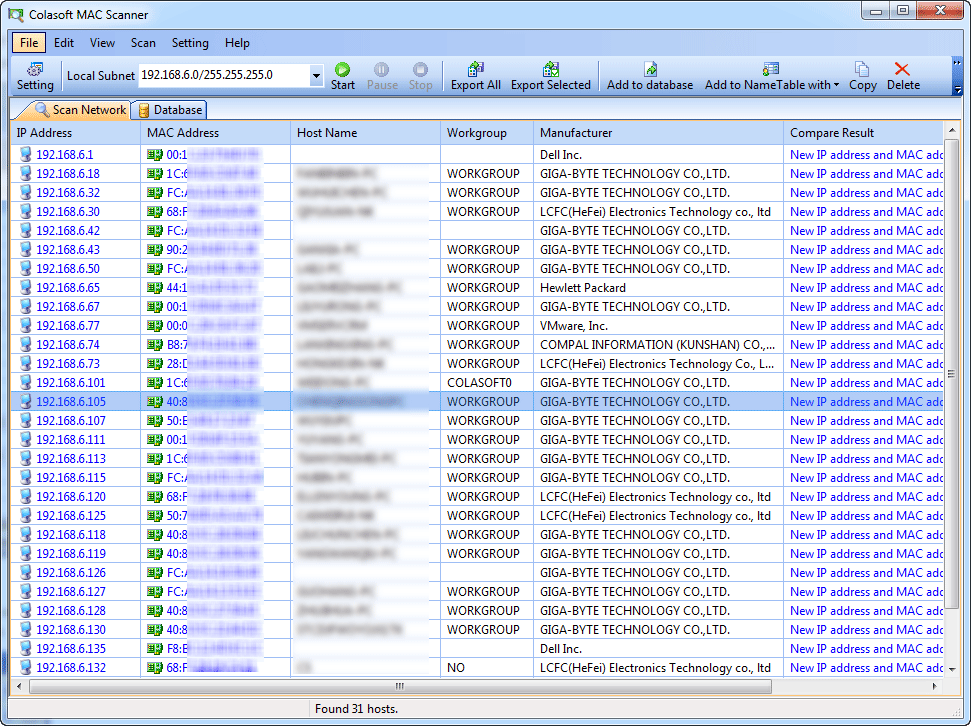 Colasoft MAC Scanner