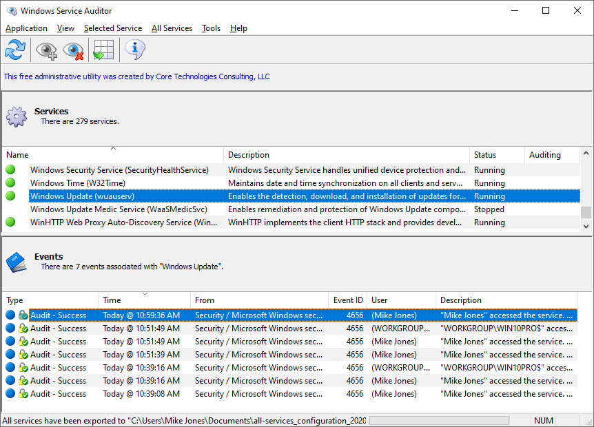 Windows Service Auditor