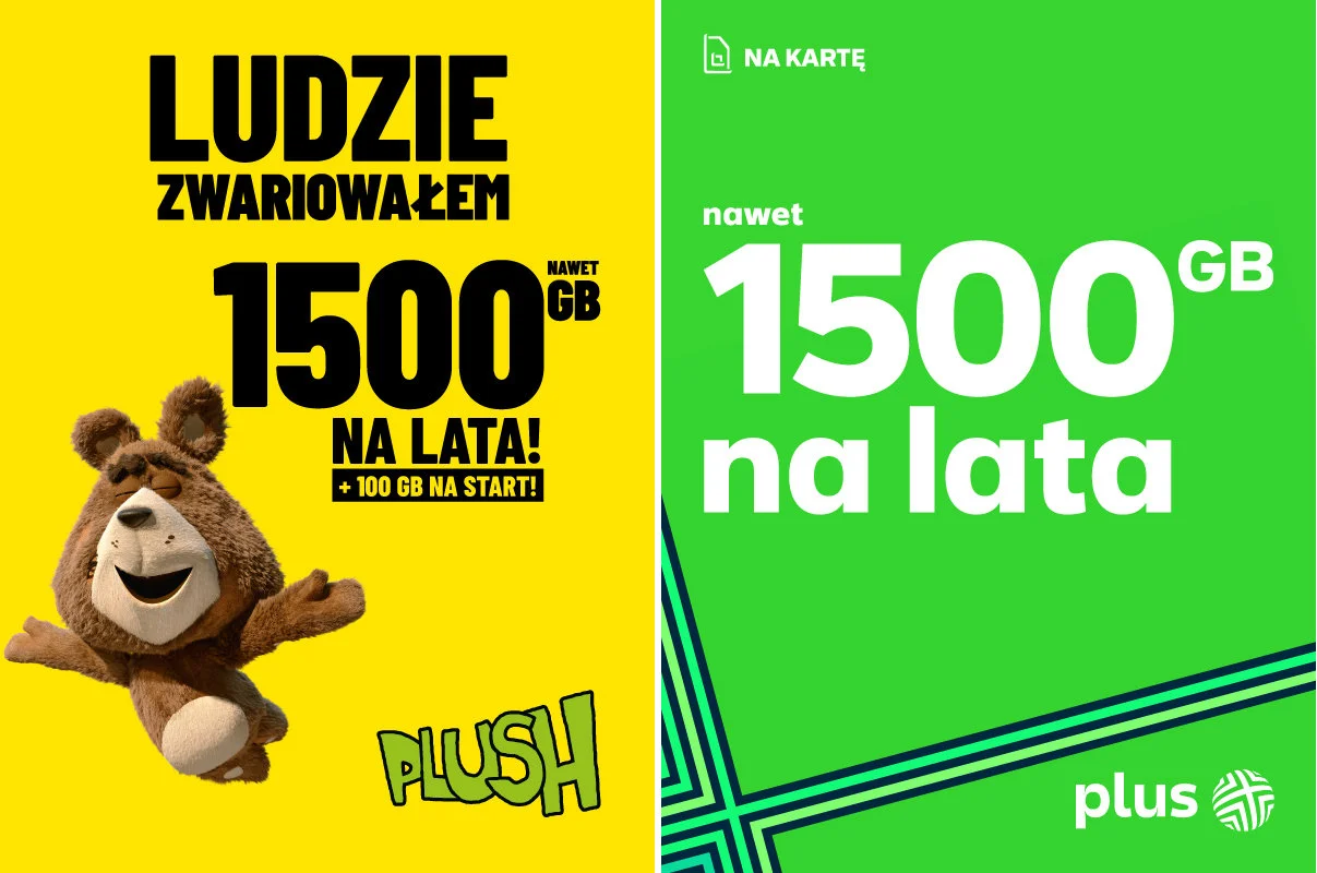 Do zgarnięcia 1500 GB na lata w Plus i Plush na kartę