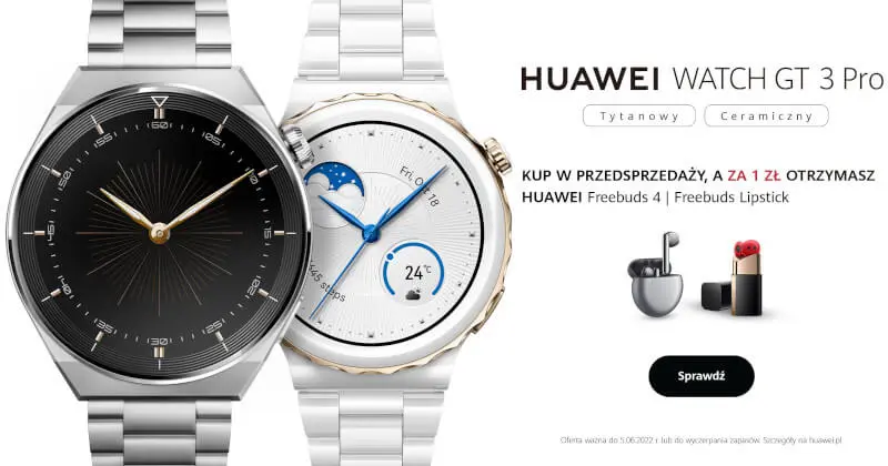 Elegancki Huawei Watch GT 3 Pro. Zamów smartwatch z promocją w przedsprzedaży