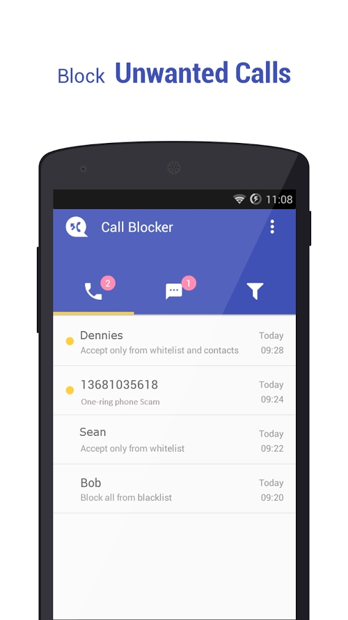 Call Blocker Free – Blacklist and Whitelist