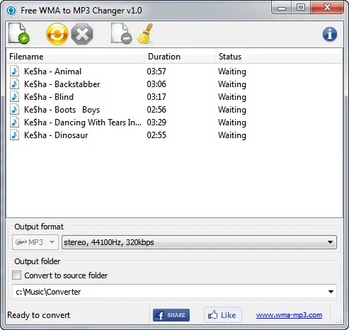 Free WMA to MP3 Changer