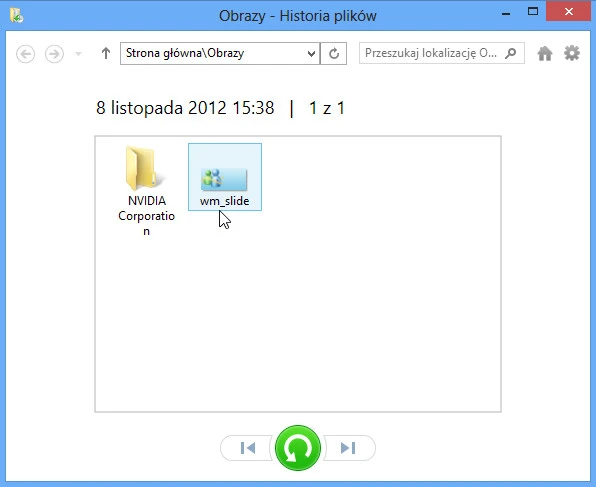 Historia plików w Windows 8