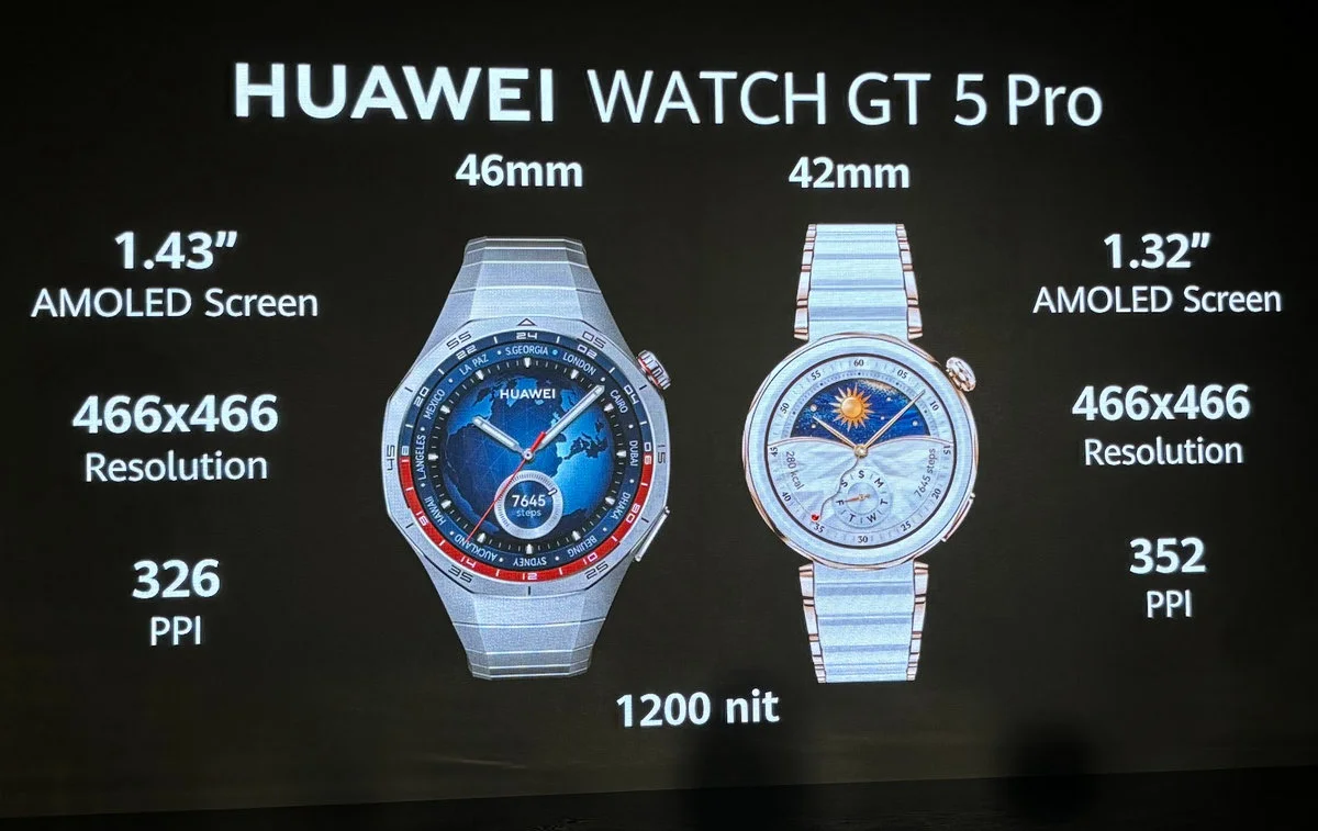 Huawei WATCH GT 5 Pro - porównanie ekranów