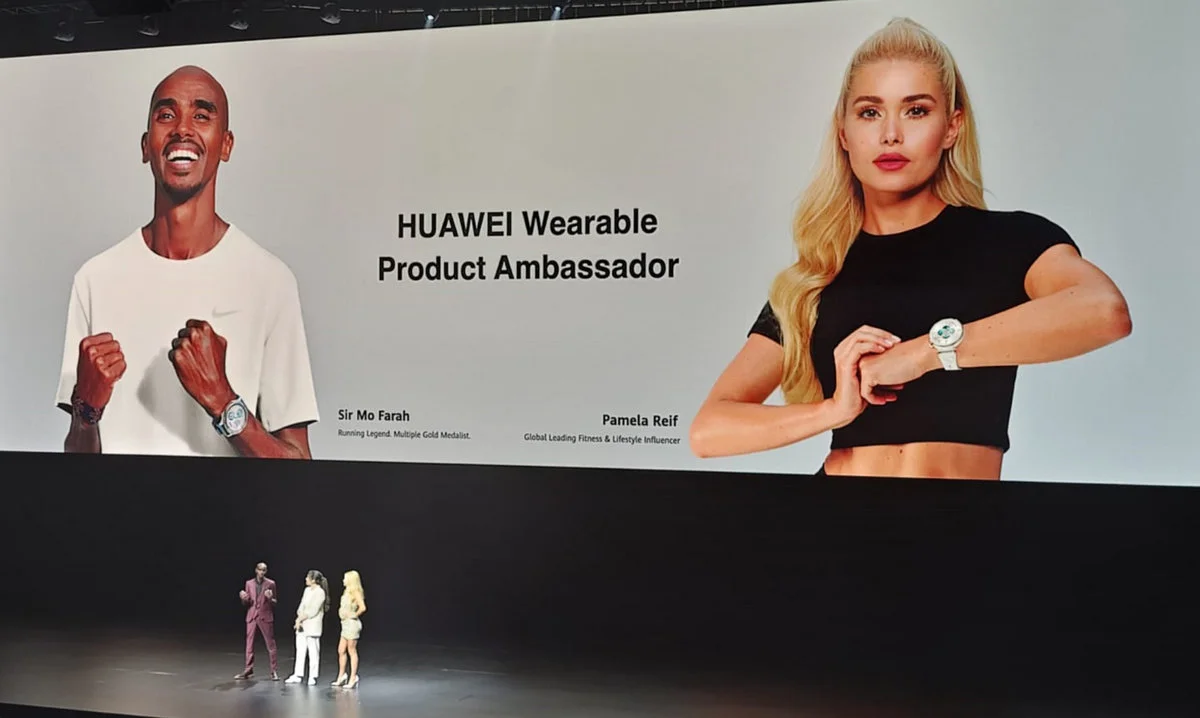 Ambasadorzy produktów Huawei - Sir Mo Farah i Pamela Reif / foto. instalki.pl