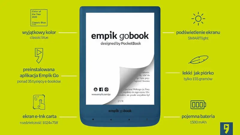 Empik ma własny czytnik e-booków. GoBook świetne współpracuje z Empik Go