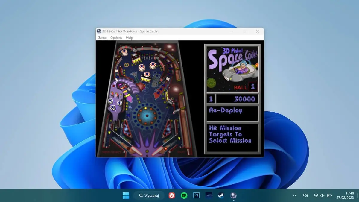 Kultowy 3D Pinball Space Cadet jest dostępny także na Windows 11