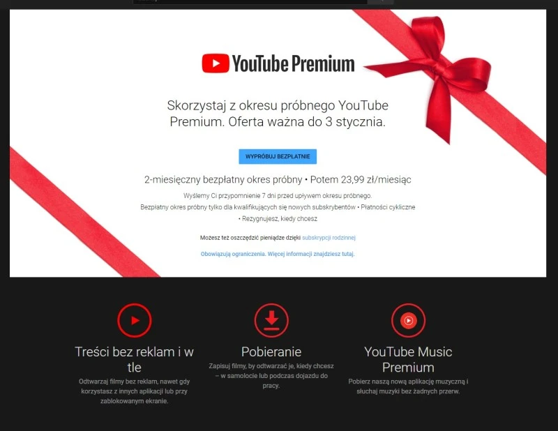 youtube premium za darmo