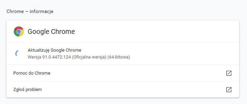 chrome aktualizacja 1