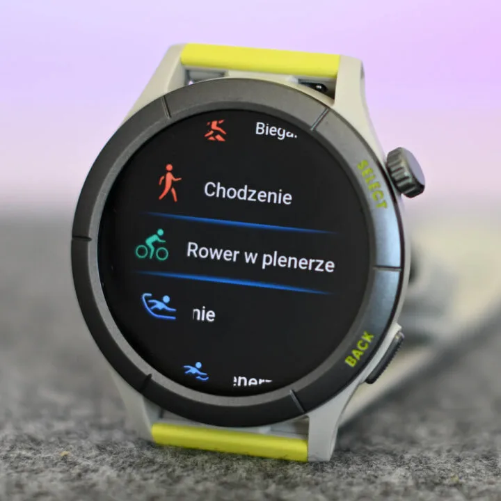 Amazfit Cheetah, wybór aktywności