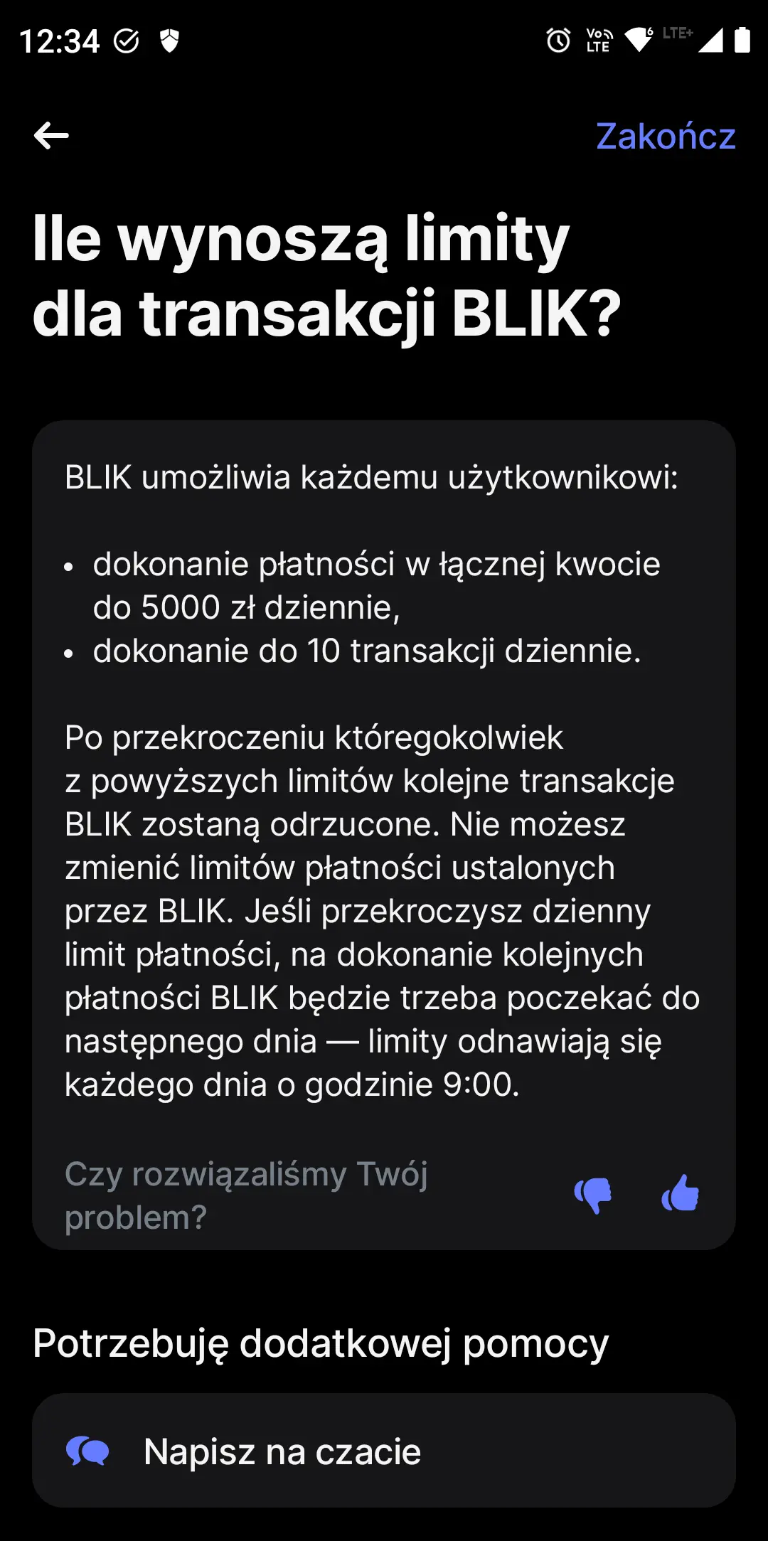 BLIK Revolut - dzienne limity