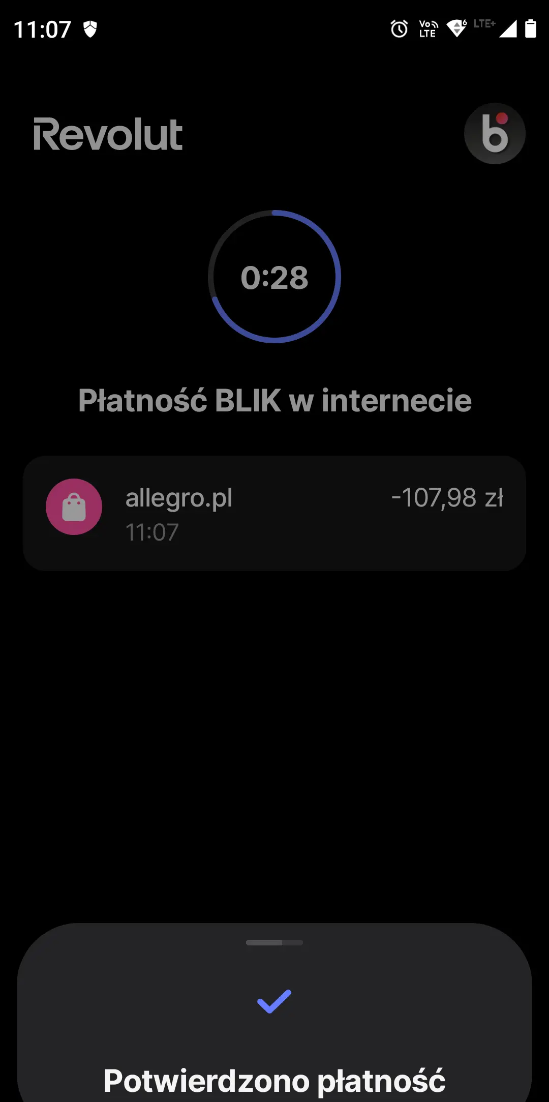 Revolut - płatność Allegro