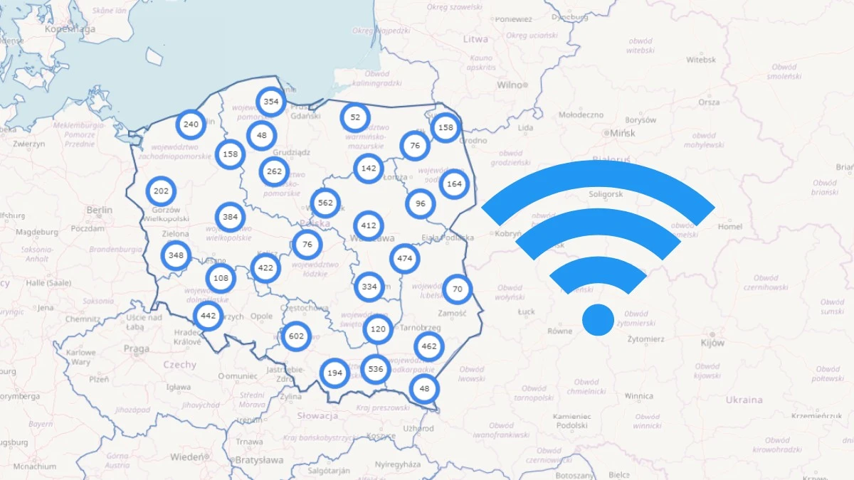 Bezpłatny internet Wi-Fi działa w Polsce i Europie. Mapa