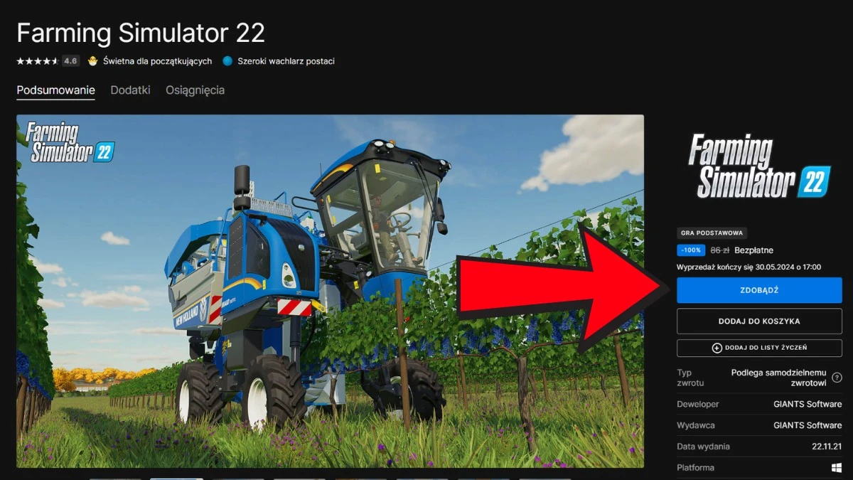 Farming Simulator 22 za darmo epic games