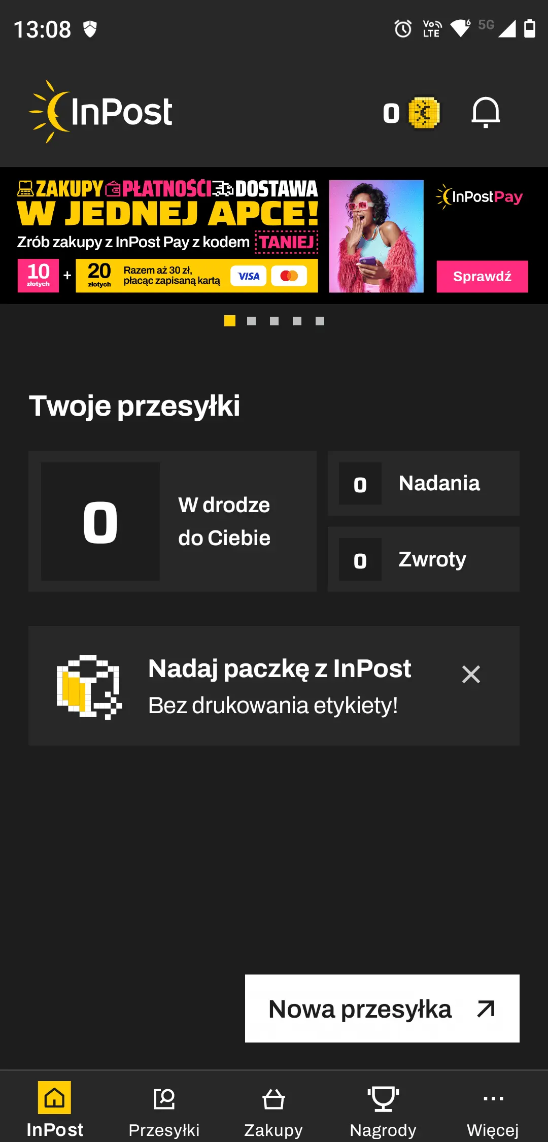 InPost Mobile - ekran główny