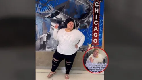 Influencerka plus-size Jaelynn Chaney utknęła w drzwiach chicago