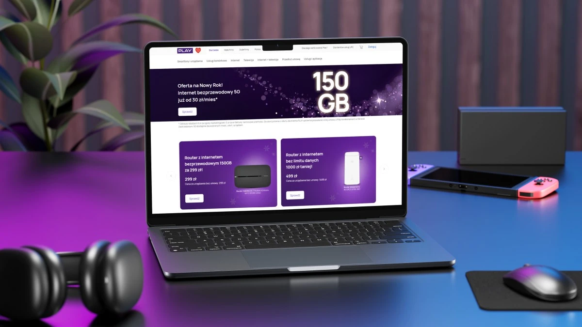 Play kusi internetem 5G bez limitu prędkości i danych. Jest też router 5G