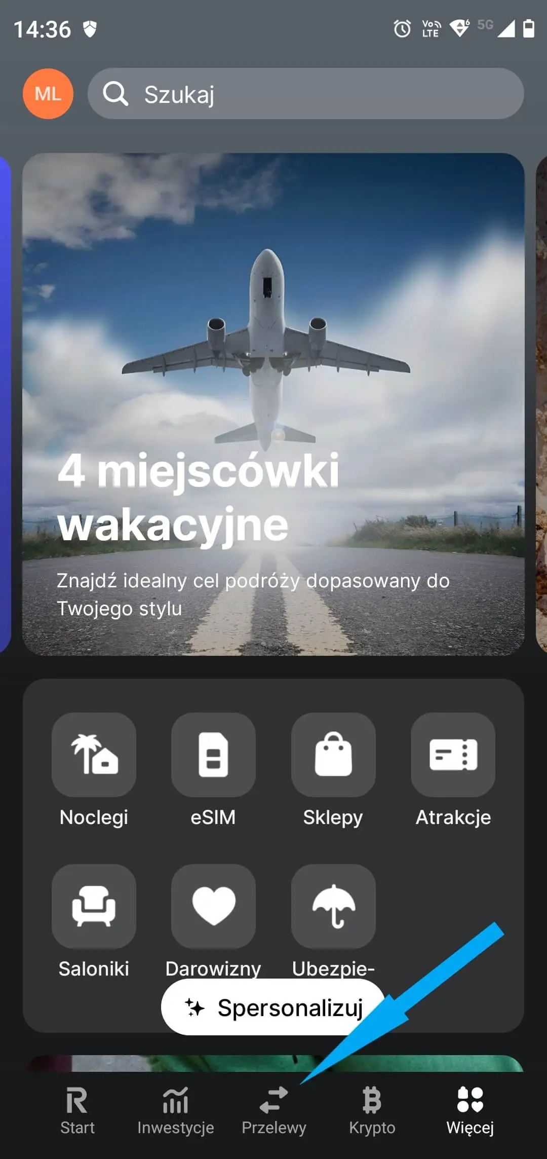 Przelewy w Revolut