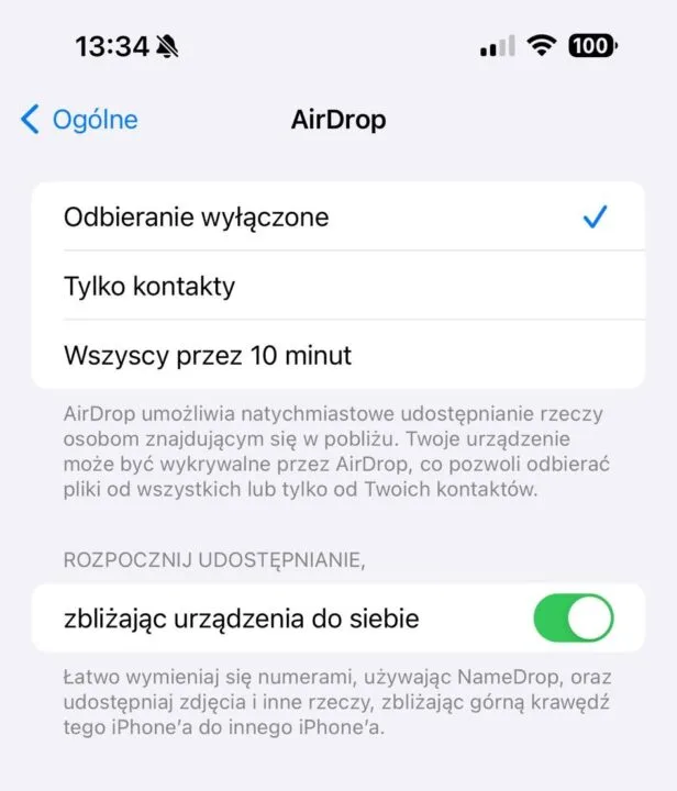 Triki w iOS 17 airdrop