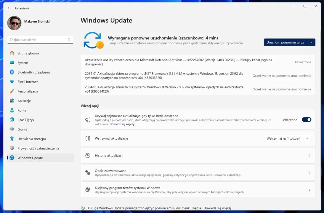 Aktualizacja Windows 11 KB5034123 - nowości