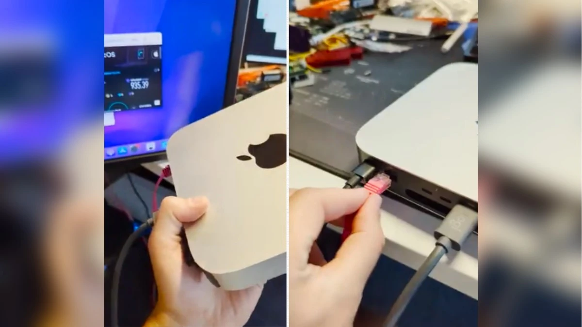 Moder zasilił komputer Apple Mac Mini poprzez port Ethernet