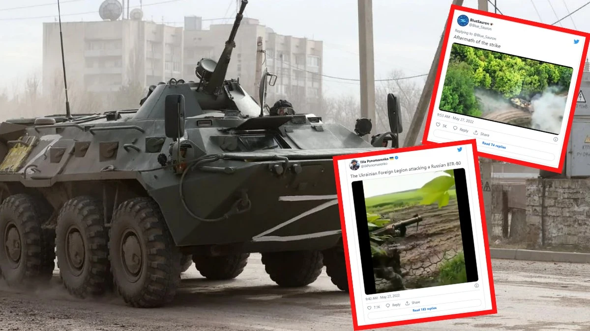 Legion cudzoziemski zniszczył rosyjskiego BTR-80 ciekawą bronią. Mamy nagrania