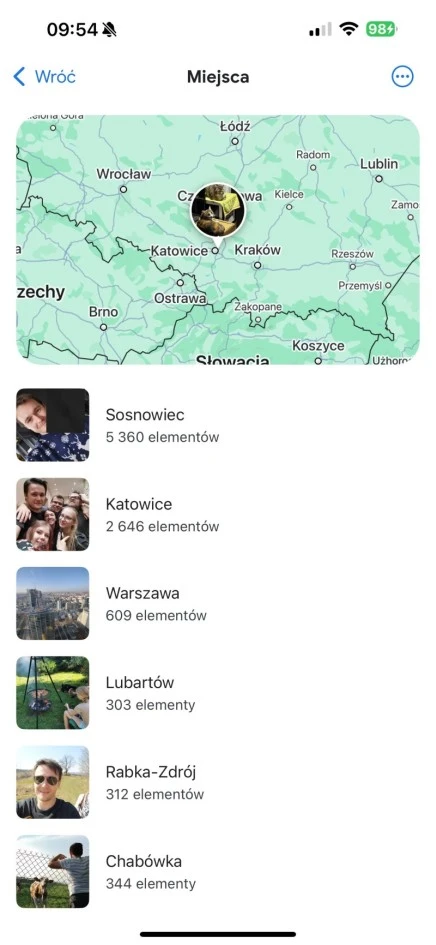 Zdjęcia z lokalizacją w usłudze Zdjęcia Google