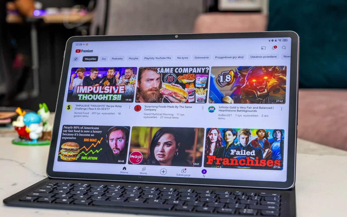 Aplikacja YouTube na tablecie Huawei