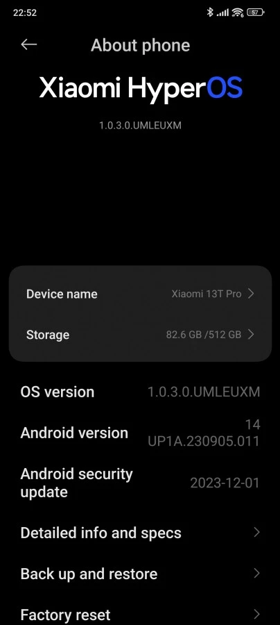 HyperOS Xiaomi 13T Pro