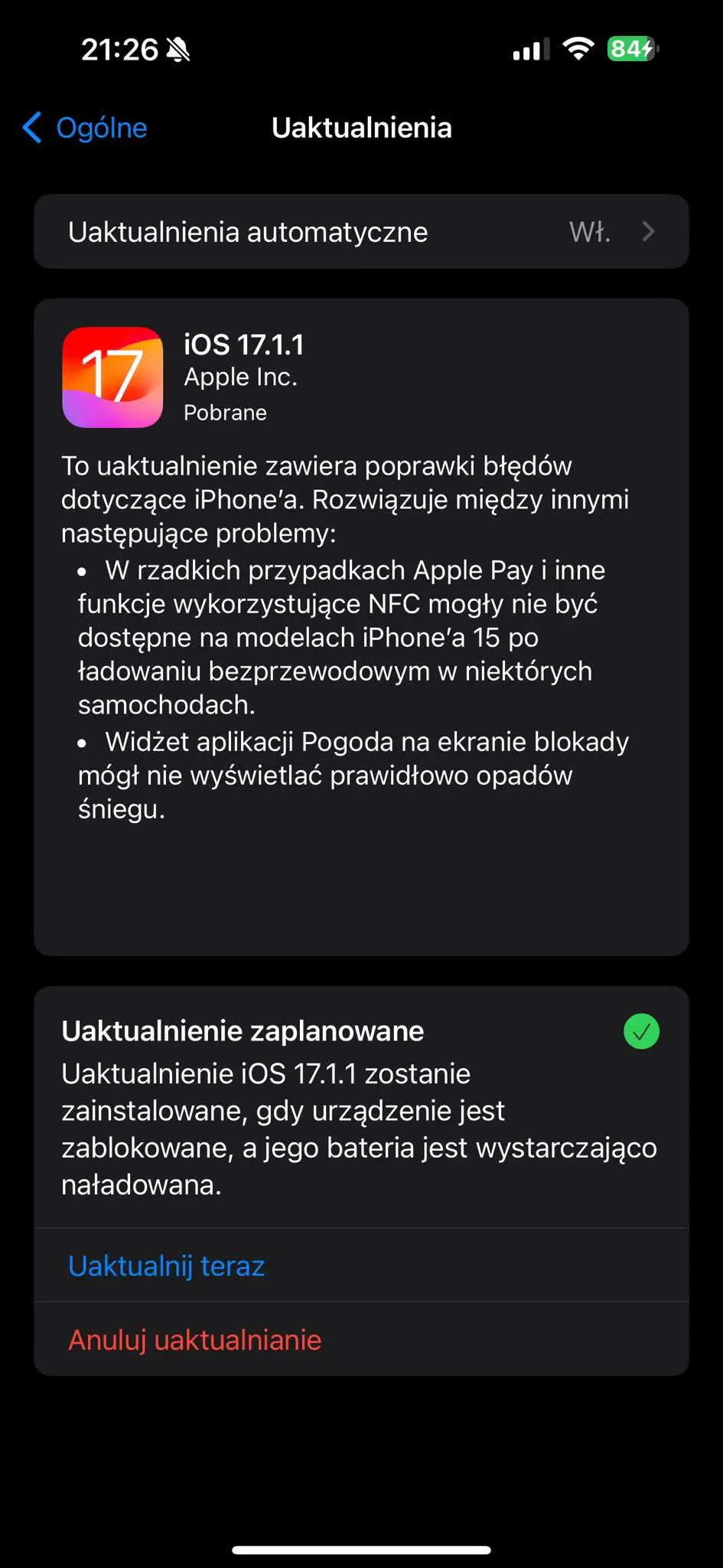 iOS 17.1.1