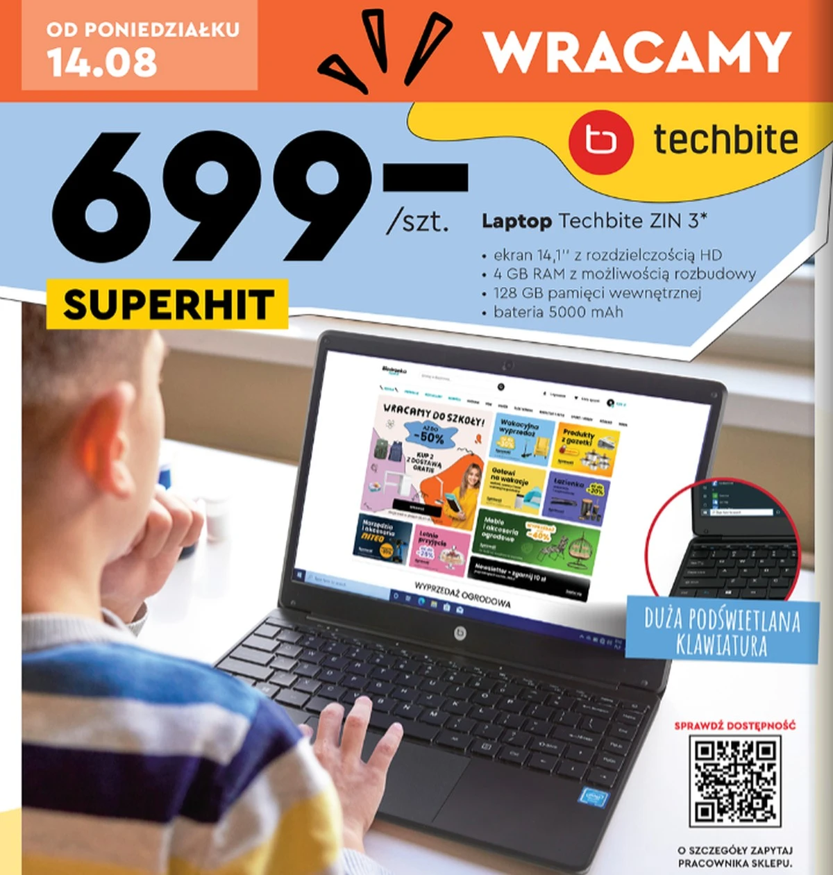 Laptopy za 699 złotych w Biedronce