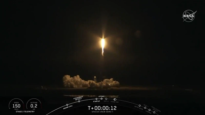 SpaceX wysłało na stację kosmiczną załogową kapsułę Crew Dragon