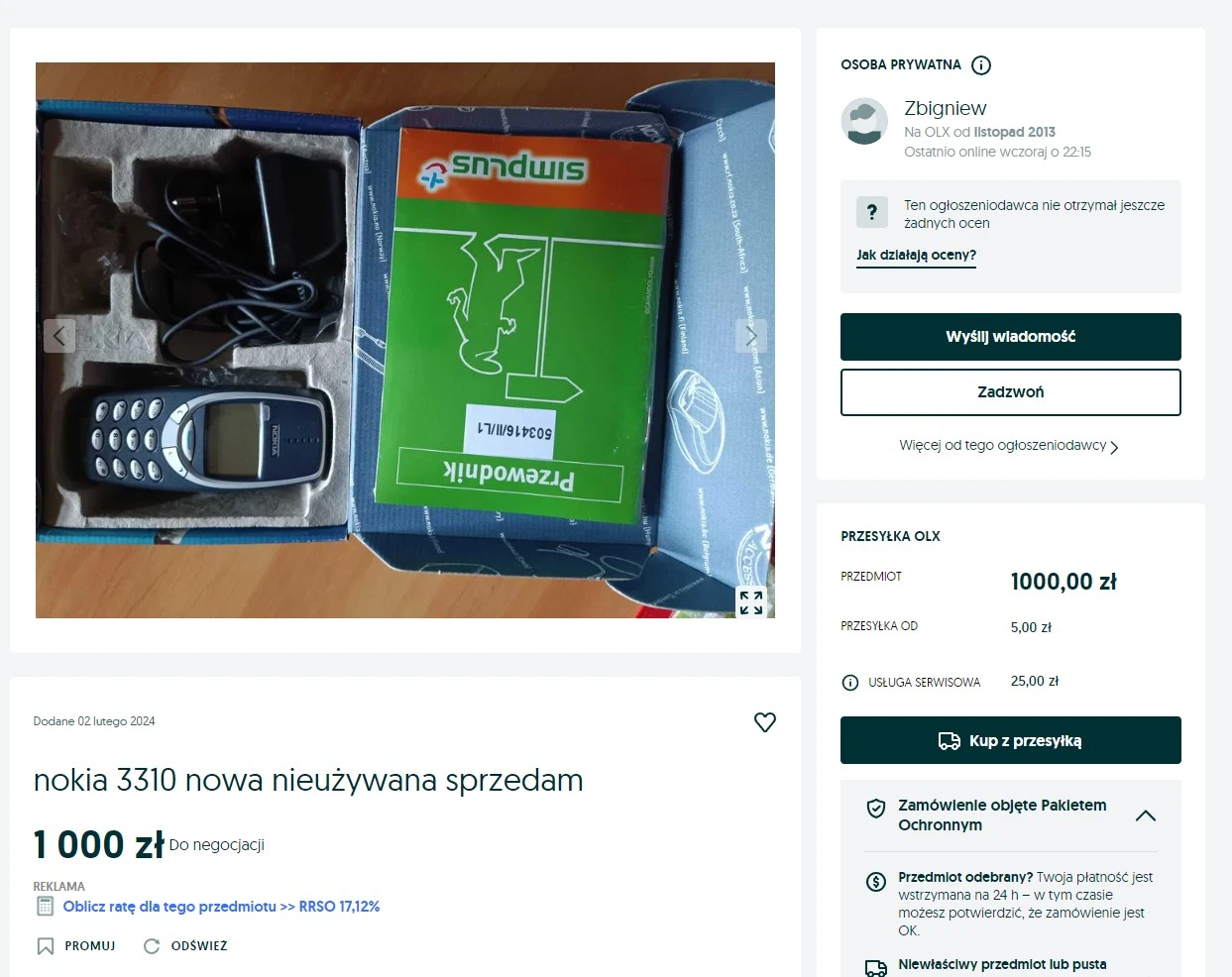 Nokia 3310 na olx stare telefony