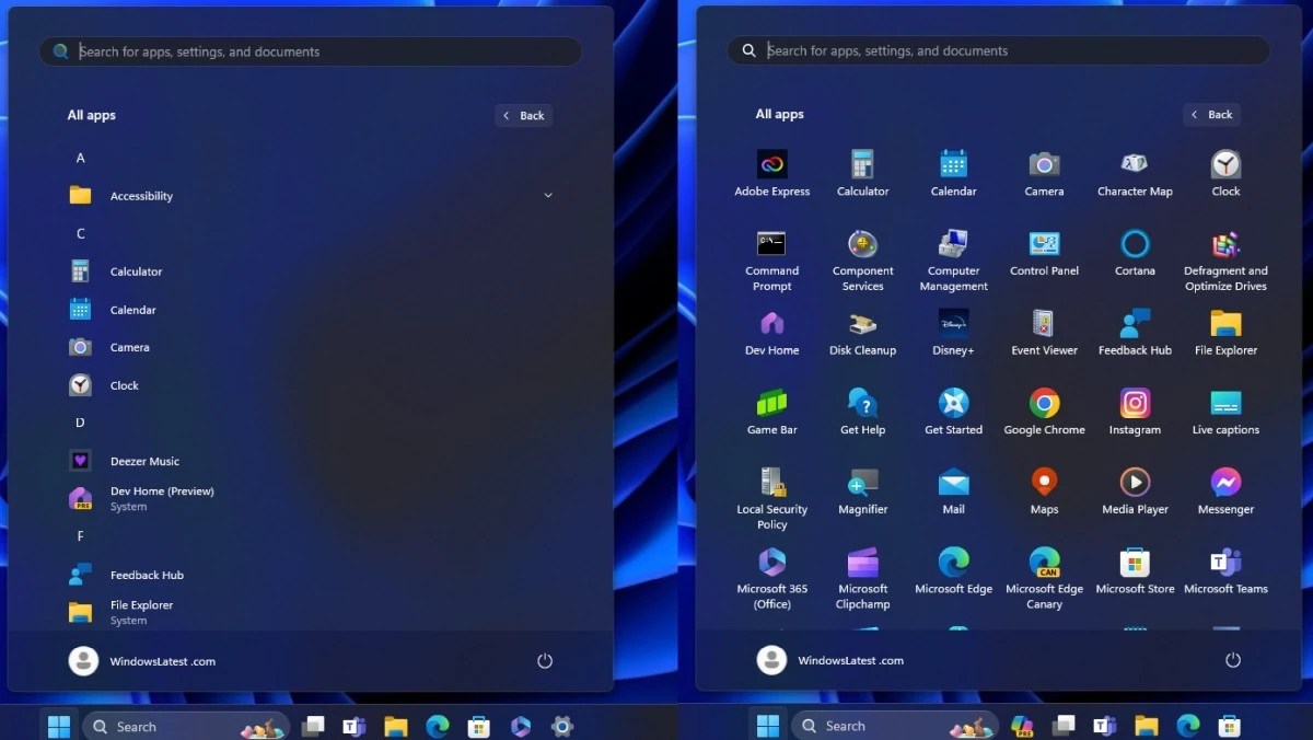 Widzieliśmy już nowe menu Start w Windows 11. Wygląda tak