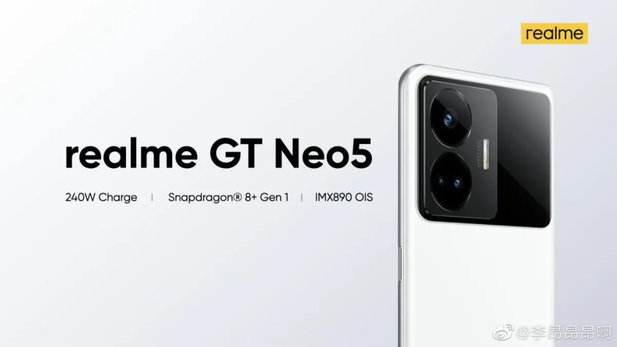 realme potwierdziło. realme GT Neo 5 pierwszym smartfonem z ładowaniem 240W