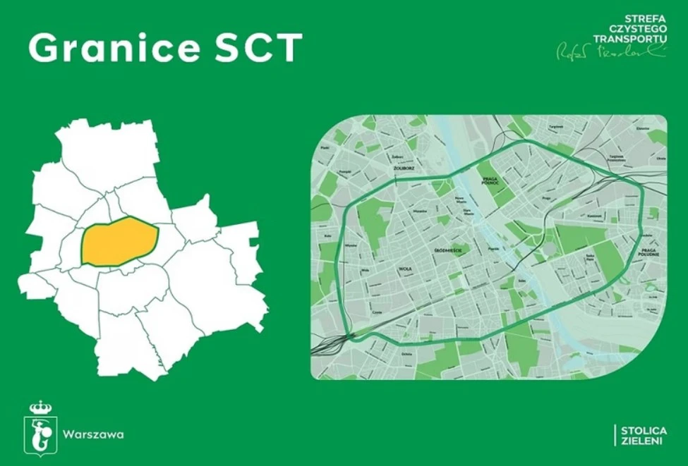 Mapa Strefy Czystego Transportu w Warszawie