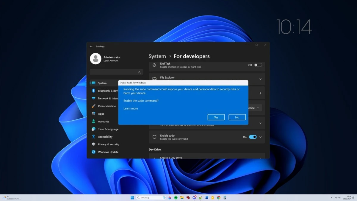 Windows 11 z komendą Sudo znaną z Linuksa. Koniec żartów