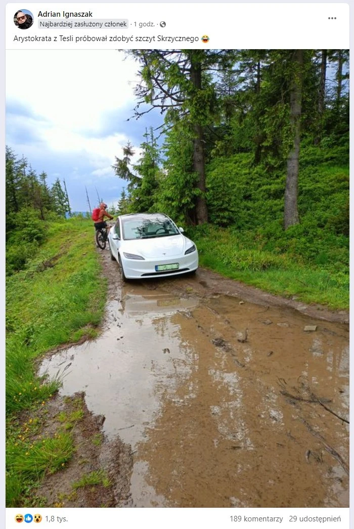 Teslą na szczyt Skrzycznego